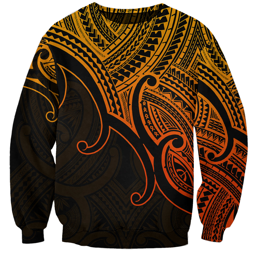 Aotearoa Maori Koru Sweatshirt Polynesian Pacific Tribal - Gold LT9 Unisex Gold - Polynesian Pride