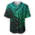 Aotearoa Maori Koru Baseball Jersey Polynesian Pacific Tribal - Green LT9 Green - Polynesian Pride