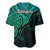 Aotearoa Maori Koru Baseball Jersey Polynesian Pacific Tribal - Green LT9 - Polynesian Pride