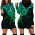 Aotearoa Maori Koru Hoodie Dress Polynesian Pacific Tribal - Green LT9 - Polynesian Pride