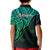 Aotearoa Maori Koru Kid Polo Shirt Polynesian Pacific Tribal - Green LT9 - Polynesian Pride