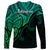 Aotearoa Maori Koru Long Sleeve Shirt Polynesian Pacific Tribal - Green LT9 - Polynesian Pride