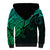 Aotearoa Maori Koru Sherpa Hoodie Polynesian Pacific Tribal - Green LT9 - Polynesian Pride