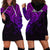 Aotearoa Maori Koru Hoodie Dress Polynesian Pacific Tribal - Purple LT9 - Polynesian Pride