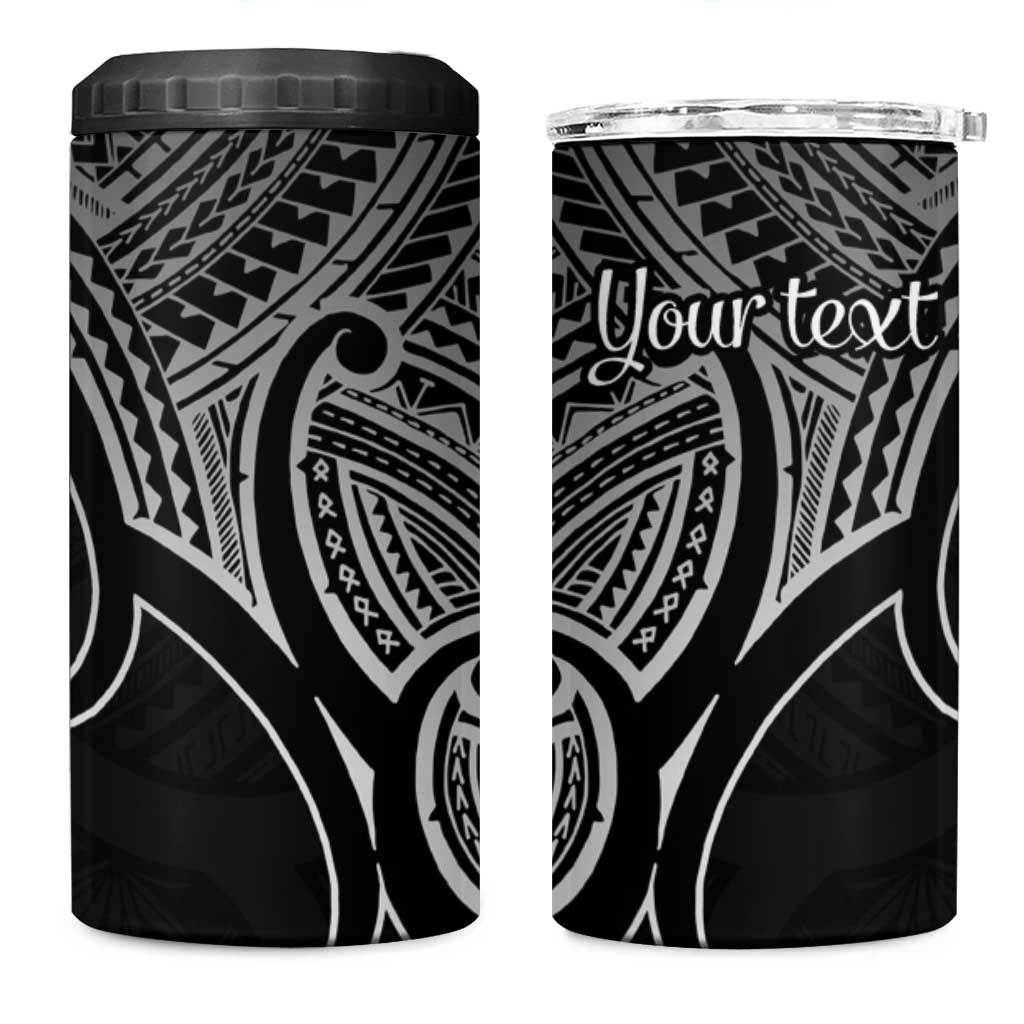 Personalised Aotearoa Papua Shell 4 in 1 Can Cooler Tumbler Black Polynesian Pacific Tribal LT9 One Size: 16 oz Black - Polynesian Pride