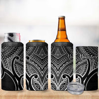 Personalised Aotearoa Papua Shell 4 in 1 Can Cooler Tumbler Black Polynesian Pacific Tribal LT9 - Polynesian Pride