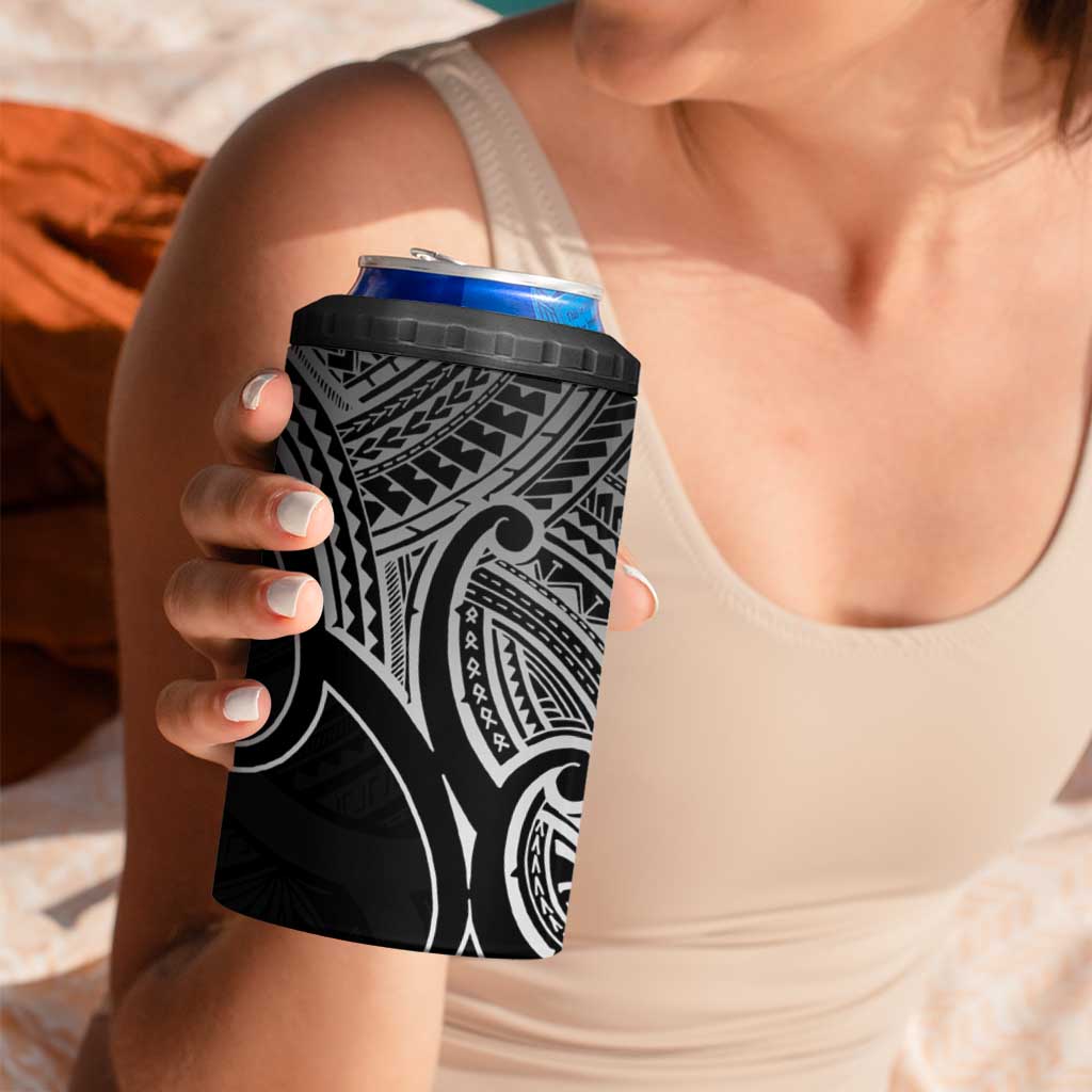 Personalised Aotearoa Papua Shell 4 in 1 Can Cooler Tumbler Black Polynesian Pacific Tribal LT9 - Polynesian Pride