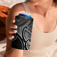 Personalised Aotearoa Papua Shell 4 in 1 Can Cooler Tumbler Black Polynesian Pacific Tribal LT9 - Polynesian Pride