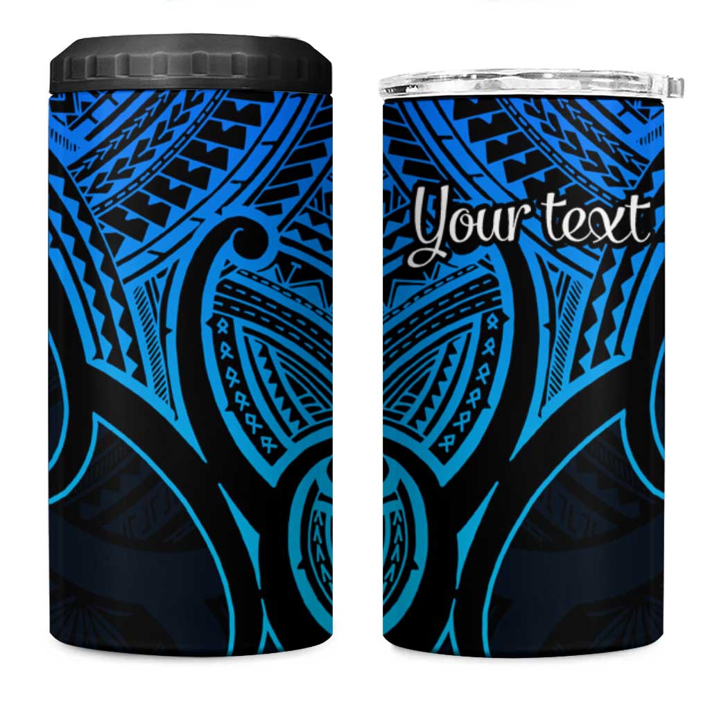 Personalised Aotearoa Papua Shell 4 in 1 Can Cooler Tumbler Blue Polynesian Pacific Tribal LT9 One Size: 16 oz Blue - Polynesian Pride