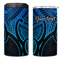 Personalised Aotearoa Papua Shell 4 in 1 Can Cooler Tumbler Blue Polynesian Pacific Tribal LT9 One Size: 16 oz Blue - Polynesian Pride