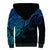 Custom Aotearoa Maori Koru Sherpa Hoodie Polynesian Pacific Tribal - Blue LT9 - Polynesian Pride