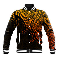 Custom Aotearoa Maori Koru Baseball Jacket Polynesian Pacific Tribal - Gold LT9 Unisex Gold - Polynesian Pride