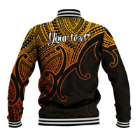 Custom Aotearoa Maori Koru Baseball Jacket Polynesian Pacific Tribal - Gold LT9 - Polynesian Pride