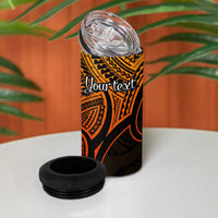 Personalised Aotearoa Papua Shell 4 in 1 Can Cooler Tumbler Gold Polynesian Pacific Tribal LT9 - Polynesian Pride