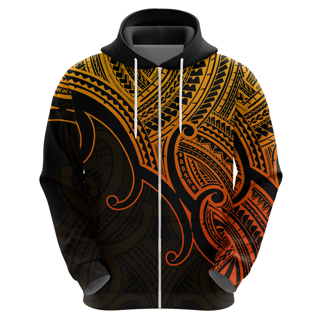 Custom Aotearoa Maori Koru Hoodie Polynesian Pacific Tribal Gold LT9 - Polynesian Pride