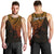 Custom Aotearoa Maori Koru Men Tank Top Polynesian Pacific Tribal - Gold LT9 - Polynesian Pride