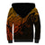 Custom Aotearoa Maori Koru Sherpa Hoodie Polynesian Pacific Tribal - Gold LT9 - Polynesian Pride