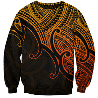 Custom Aotearoa Maori Koru Sweatshirt Polynesian Pacific Tribal - Gold LT9 Unisex Gold - Polynesian Pride