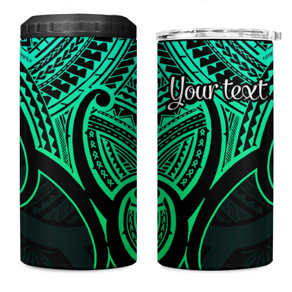 Personalised Aotearoa Papua Shell 4 in 1 Can Cooler Tumbler Green Polynesian Pacific Tribal LT9 One Size: 16 oz Green - Polynesian Pride