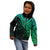 Custom Aotearoa Maori Koru Kid Hoodie Polynesian Pacific Tribal - Green LT9 - Polynesian Pride