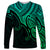 Custom Aotearoa Maori Koru Long Sleeve Shirt Polynesian Pacific Tribal - Green LT9 Unisex Green - Polynesian Pride