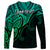 Custom Aotearoa Maori Koru Long Sleeve Shirt Polynesian Pacific Tribal - Green LT9 - Polynesian Pride