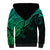 Custom Aotearoa Maori Koru Sherpa Hoodie Polynesian Pacific Tribal - Green LT9 - Polynesian Pride