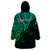 Custom Aotearoa Maori Koru Wearable Blanket Hoodie Polynesian Pacific Tribal - Green LT9 - Polynesian Pride