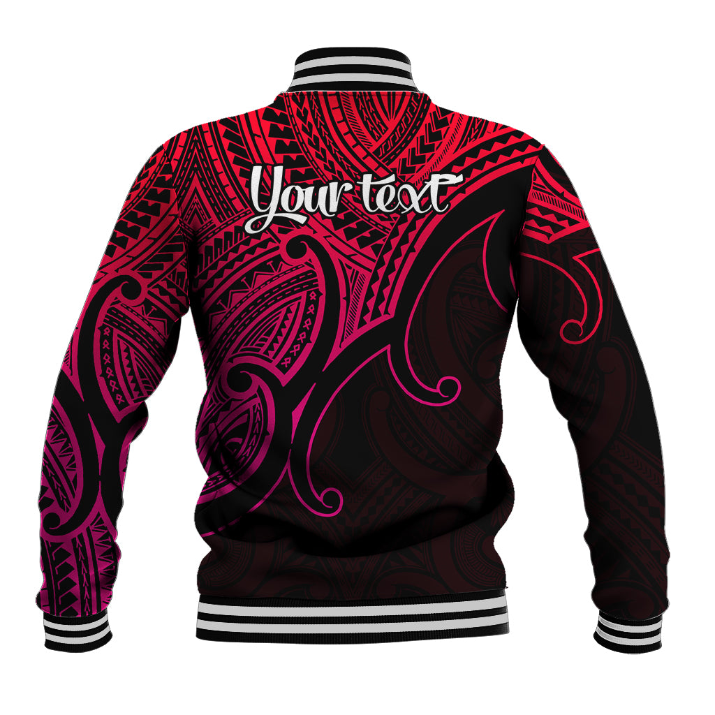 Custom Aotearoa Maori Koru Baseball Jacket Polynesian Pacific Tribal - Pink LT9 - Polynesian Pride