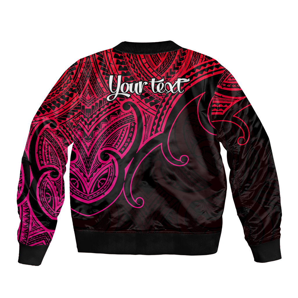 Custom Aotearoa Maori Koru Bomber Jacket Polynesian Pacific Tribal - Pink LT9 - Polynesian Pride