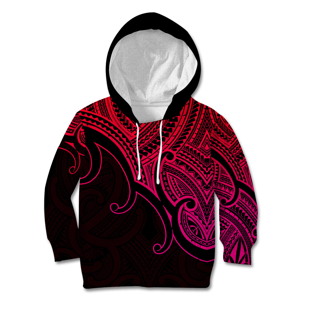 Custom Aotearoa Maori Koru Kid Hoodie Polynesian Pacific Tribal - Pink LT9 Pink - Polynesian Pride