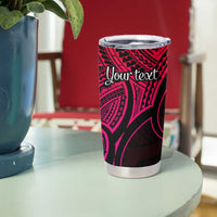 Personalised Aotearoa Papua Shell Tumbler Cup Pink Polynesian Pacific Tribal LT9 - Polynesian Pride