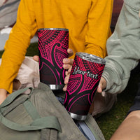 Personalised Aotearoa Papua Shell Tumbler Cup Pink Polynesian Pacific Tribal LT9 - Polynesian Pride