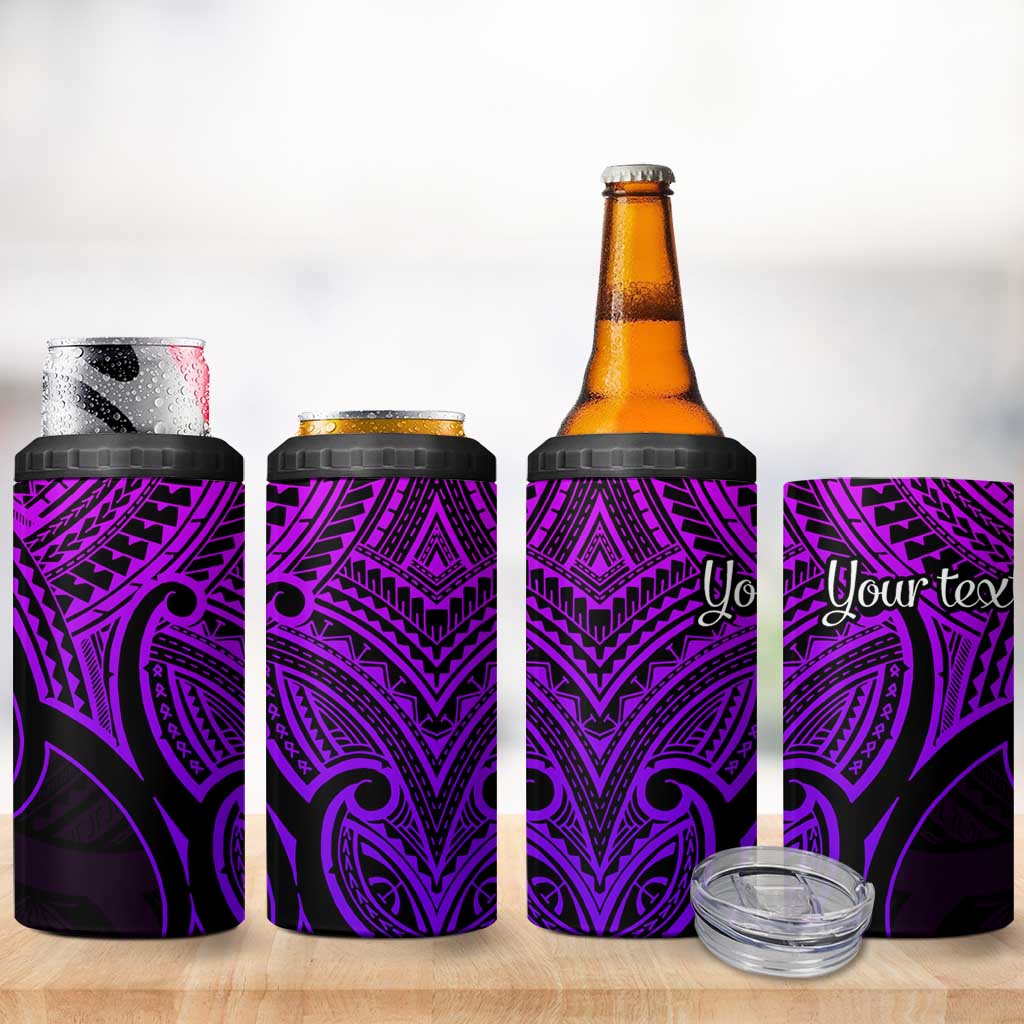 Personalised Aotearoa Papua Shell 4 in 1 Can Cooler Tumbler Purple Polynesian Pacific Tribal LT9 - Polynesian Pride