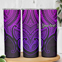 Personalised Aotearoa Papua Shell Skinny Tumbler Purple Polynesian Pacific Tribal
