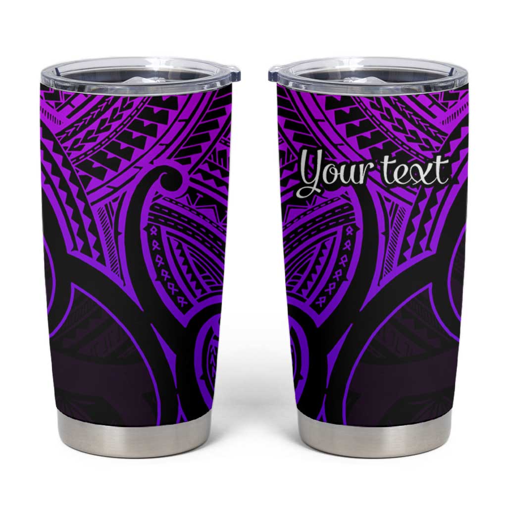Personalised Aotearoa Papua Shell Tumbler Cup Purple Polynesian Pacific Tribal LT9 Purple - Polynesian Pride
