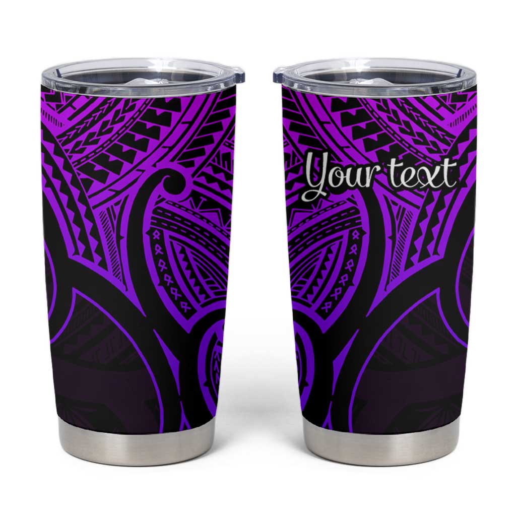 Personalised Aotearoa Papua Shell Tumbler Cup Purple Polynesian Pacific Tribal