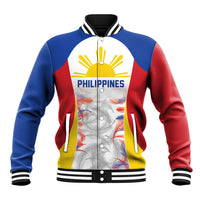 Philippines Flag Day Baseball Jacket Filipino Feather Pattern LT9 Unisex White - Polynesian Pride