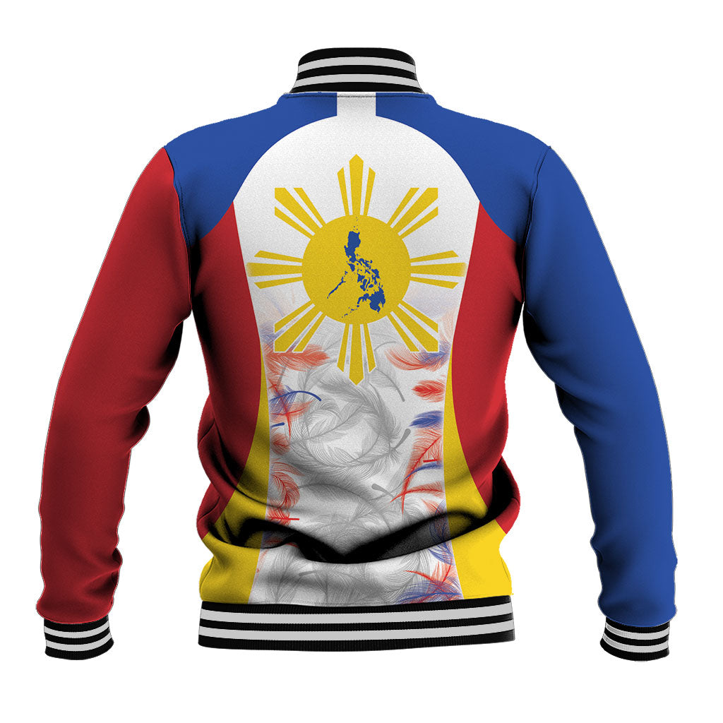 Philippines Flag Day Baseball Jacket Filipino Feather Pattern LT9 - Polynesian Pride
