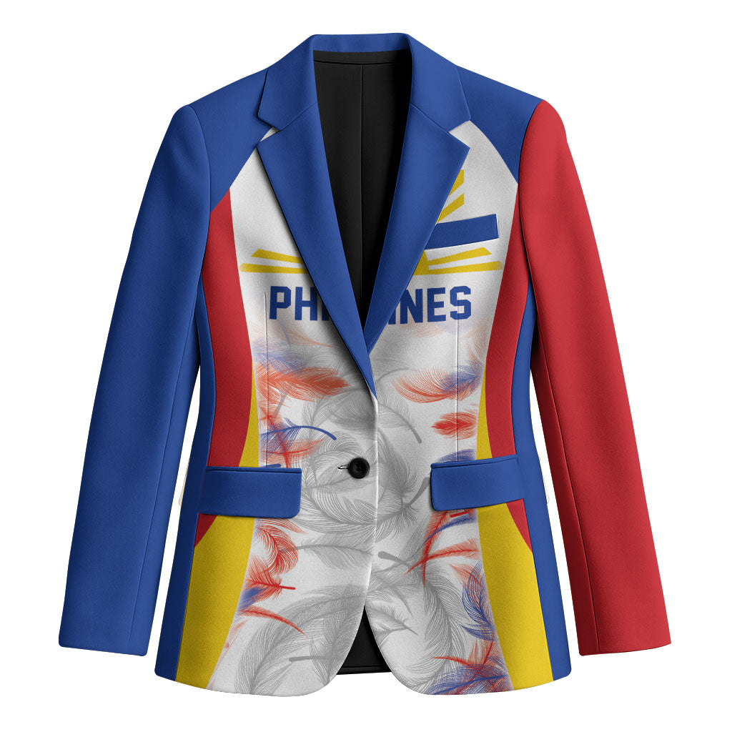 Philippines Flag Day Blazer Filipino Feather Pattern LT9 Unisex White - Polynesian Pride