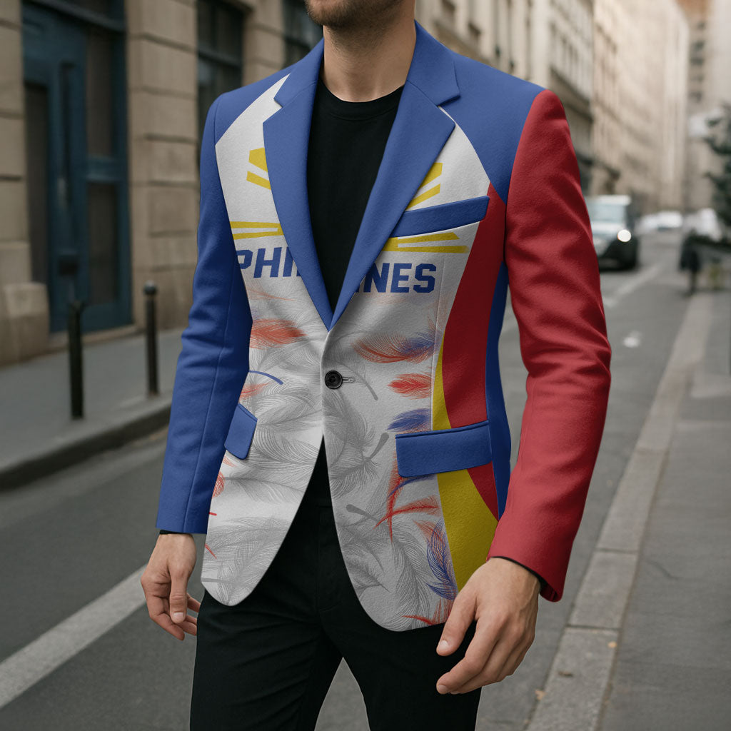 Philippines Flag Day Blazer Filipino Feather Pattern LT9 - Polynesian Pride