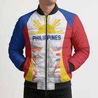 Philippines Flag Day Bomber Puffer Jacket Filipino Feather Pattern LT9 - Polynesian Pride