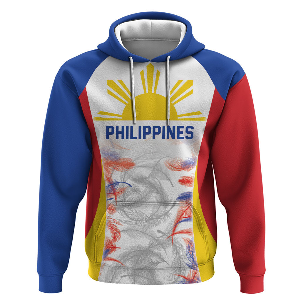 Philippines Flag Day Hoodie Filipino Feather Pattern LT9 Pullover Hoodie White - Polynesian Pride