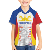 Philippines Flag Day Kid Hawaiian Shirt Filipino Feather Pattern LT9 Kid White - Polynesian Pride