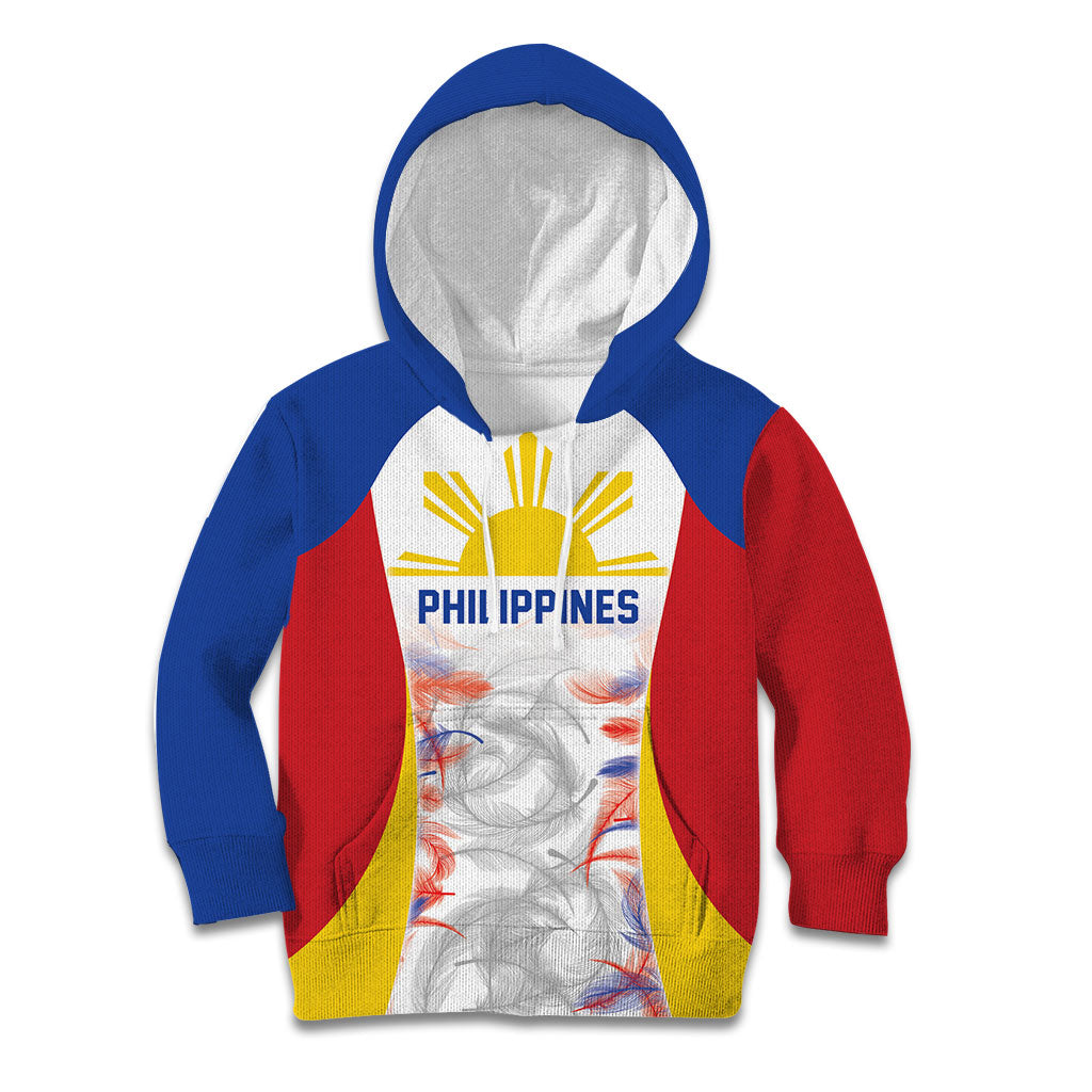 Philippines Flag Day Kid Hoodie Filipino Feather Pattern LT9 Hoodie White - Polynesian Pride