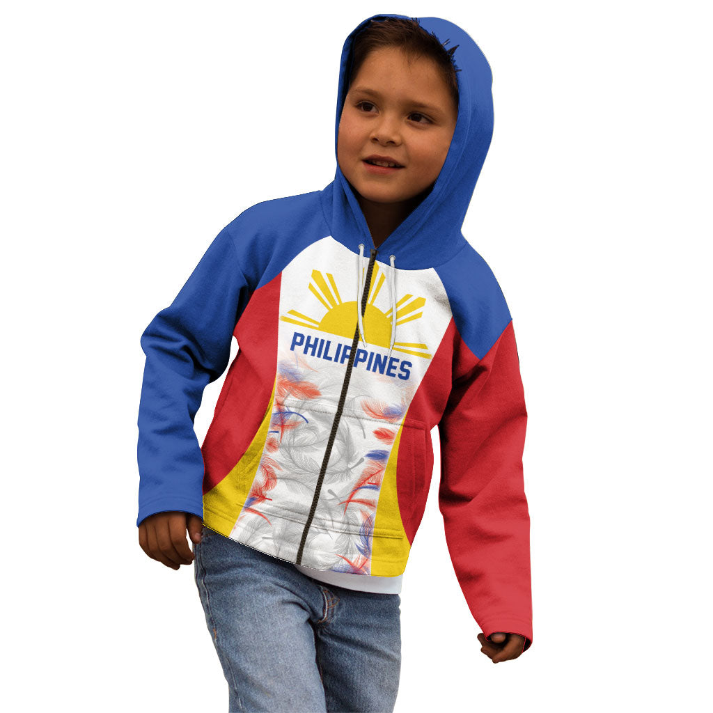 Philippines Flag Day Kid Hoodie Filipino Feather Pattern LT9 - Polynesian Pride