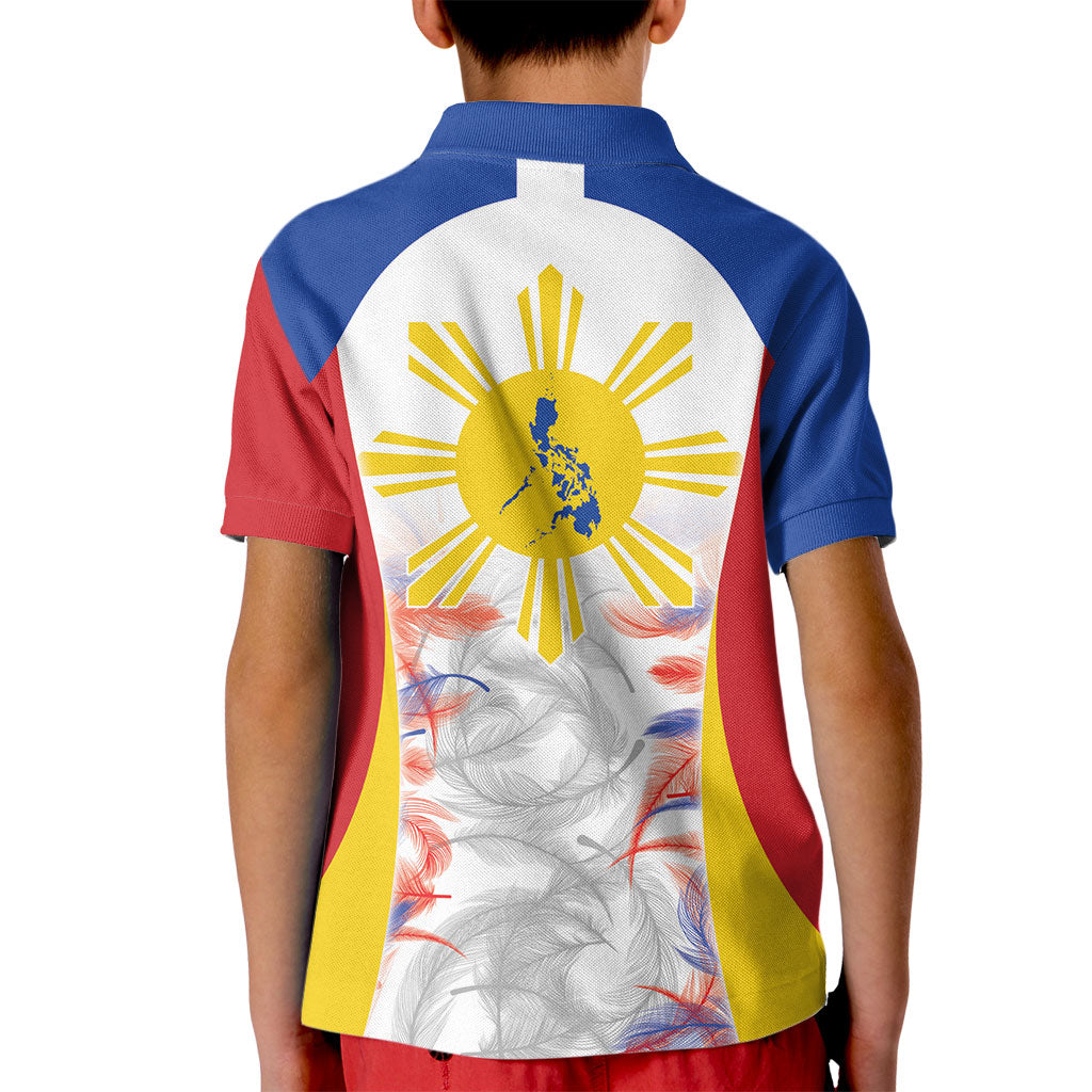 Philippines Flag Day Kid Polo Shirt Filipino Feather Pattern LT9 - Polynesian Pride