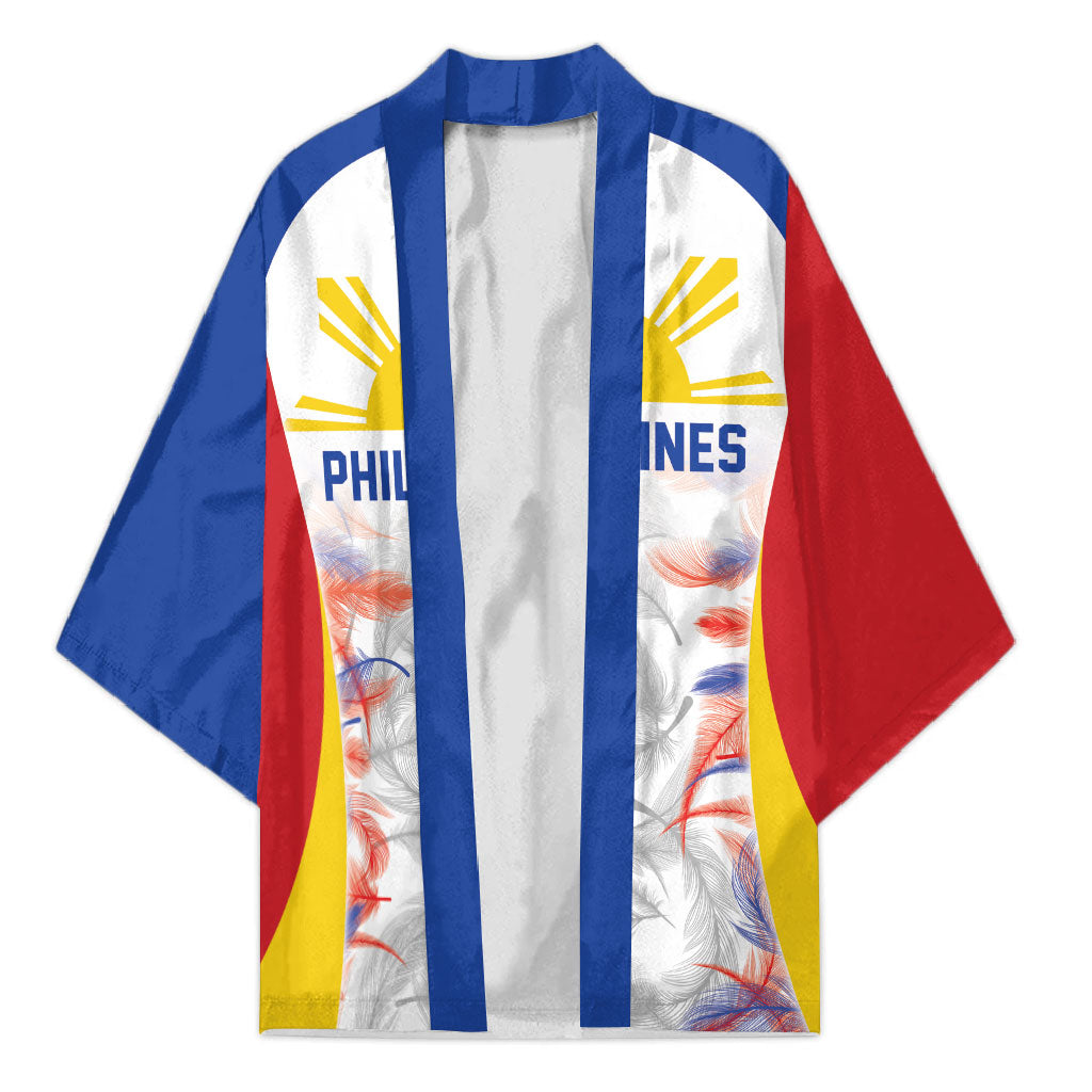 Philippines Flag Day Kimono Filipino Feather Pattern LT9 Unisex White - Polynesian Pride