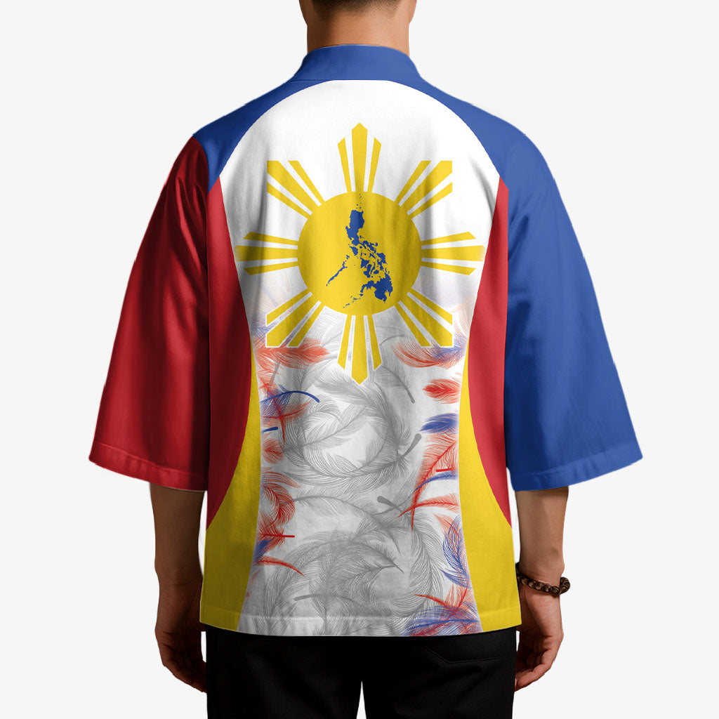 Philippines Flag Day Kimono Filipino Feather Pattern LT9 - Polynesian Pride
