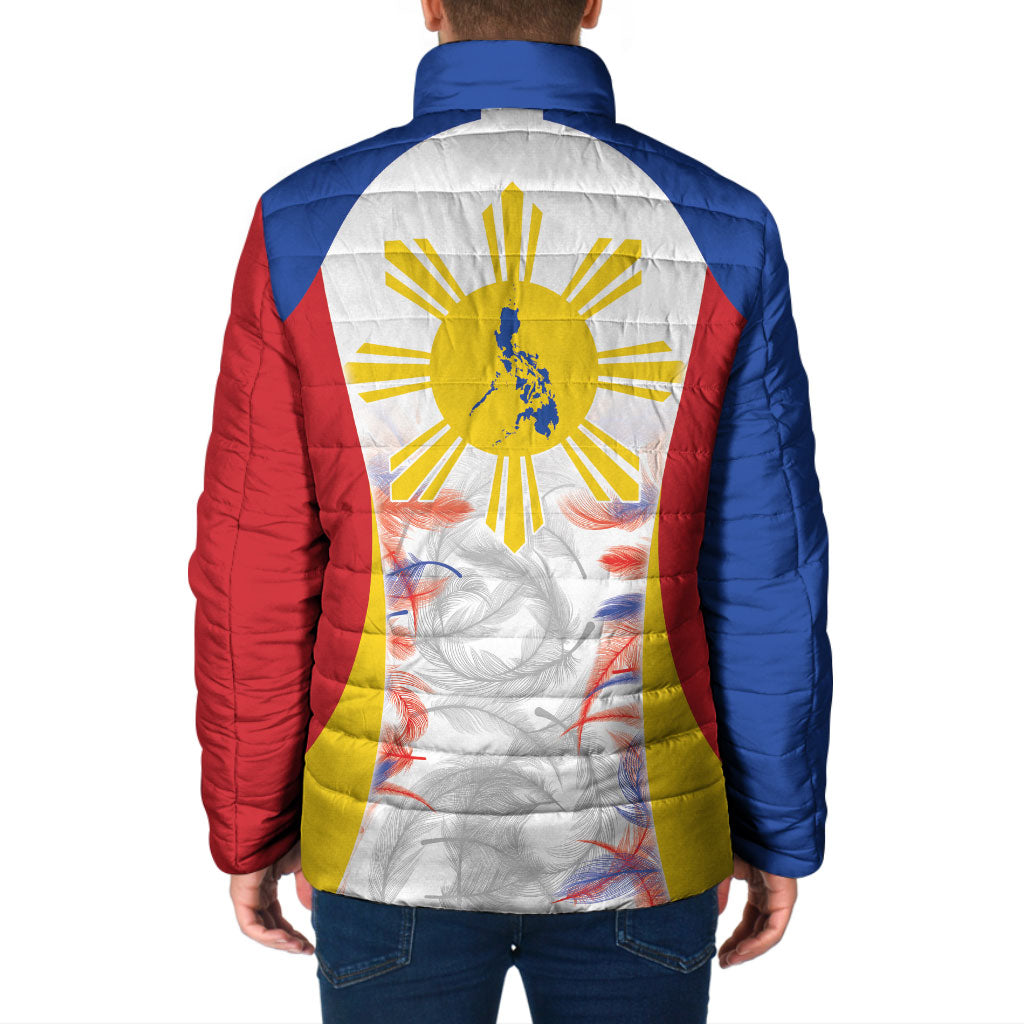 Philippines Flag Day Padded Jacket Filipino Feather Pattern LT9 - Polynesian Pride